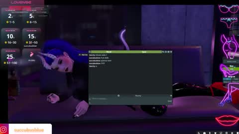 Succubus Blue online show from February 2025 01:25:01 AM