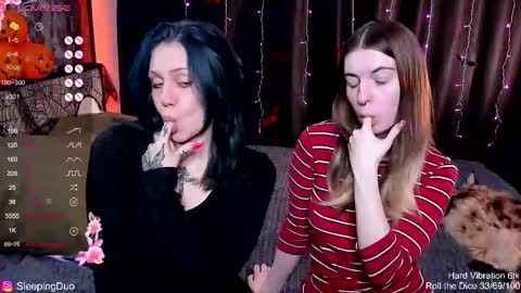 Snapshot of sleepingduo chatting on October 2025 10:14:02 AM Hi We are Iva and Angela Nice to meet u 3 online show from October 2025 10:14:02 AM